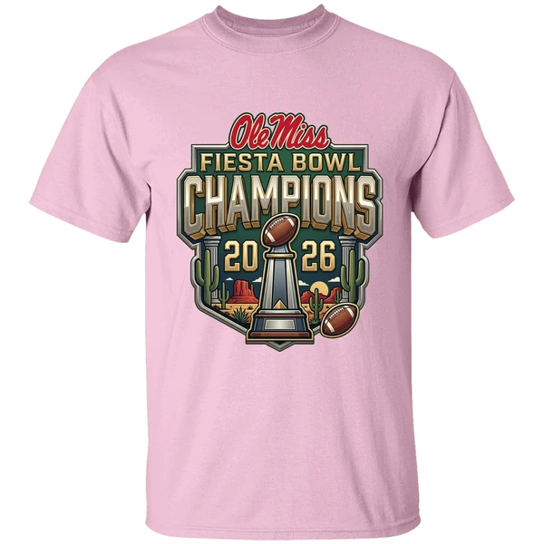 ole miss rebels vrbo fiesta bowl champion 2026 vintage trophy shirt lightpink
