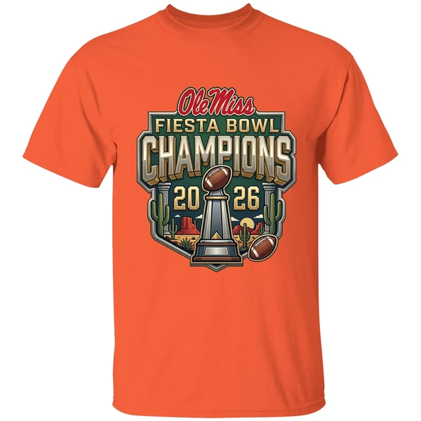 ole miss rebels vrbo fiesta bowl champion 2026 vintage trophy shirt orange