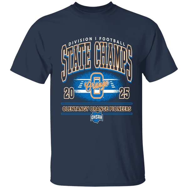 olentangy orange pioneers 2025 ohsaa football d1 state champions shirt navy