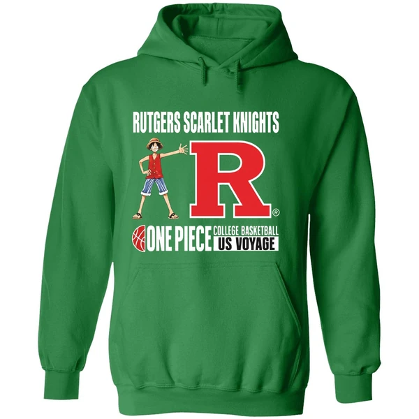 One Piece Rutgers Scarlet Knights College Basketball Us Voyage Hoodie - Image 2