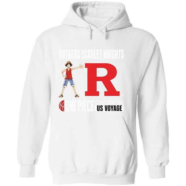 One Piece Rutgers Scarlet Knights College Basketball Us Voyage Hoodie - Image 8