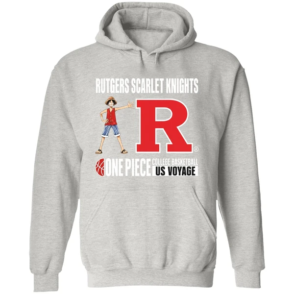 One Piece Rutgers Scarlet Knights College Basketball Us Voyage Hoodie - Image 9