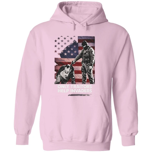 Only Traitors Help Invaders Flag Hoodie - Image 5
