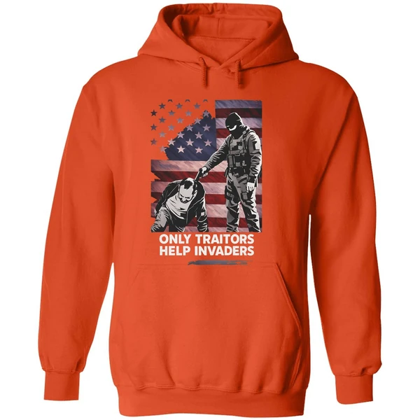 Only Traitors Help Invaders Flag Hoodie - Image 6