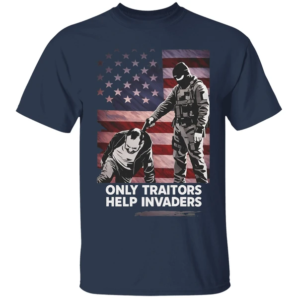 Only Traitors Help Invaders Flag Shirt - Image 5