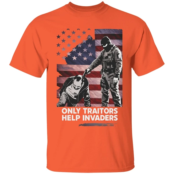 Only Traitors Help Invaders Flag Shirt - Image 6