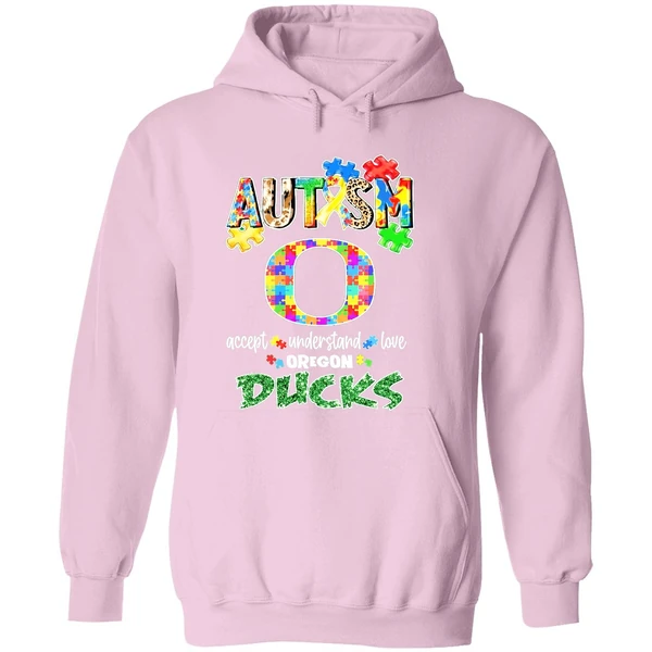 Oregon Ducks Autism Accept Understand Love Hoodie - Image 5