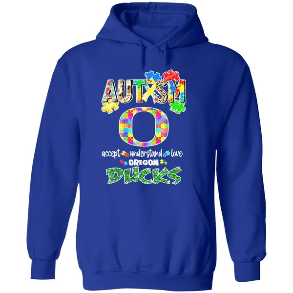 Oregon Ducks Autism Accept Understand Love Hoodie - Image 7