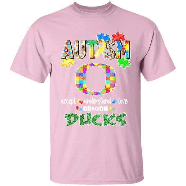 oregon ducks autism accept understand love shirt lightpink