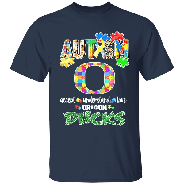 Oregon Ducks Autism Accept Understand Love Shirt - Image 5