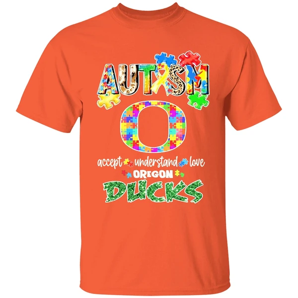 oregon ducks autism accept understand love shirt orange