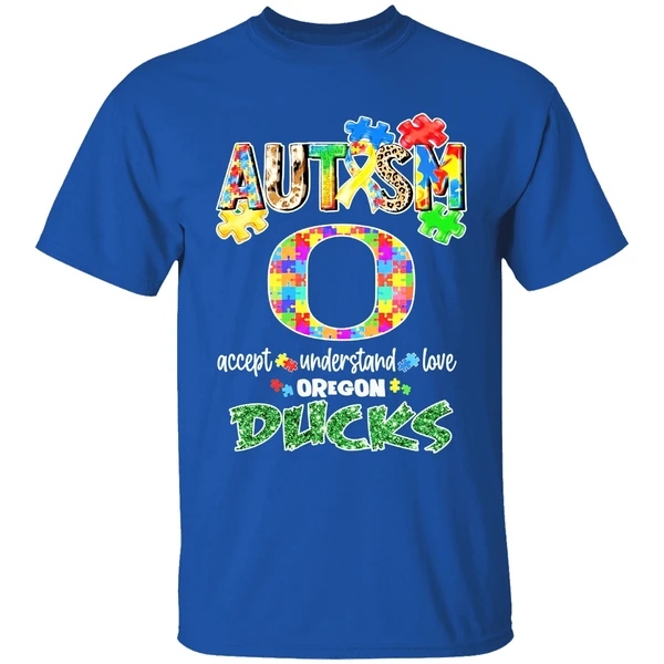 Oregon Ducks Autism Accept Understand Love Shirt - Image 8