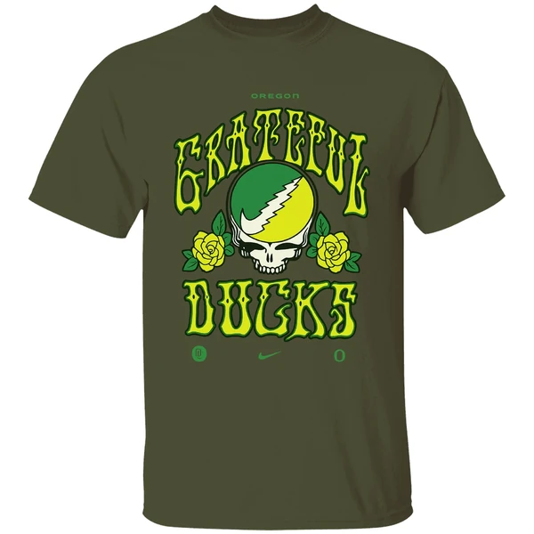 Oregon Ducks Grateful Ducks Nike Roses Shirt - Image 3