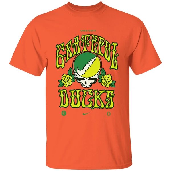Oregon Ducks Grateful Ducks Nike Roses Shirt - Image 5