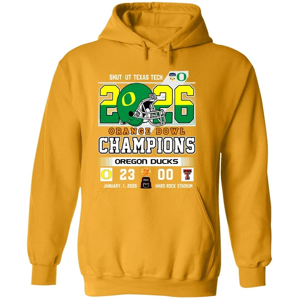 Oregon Ducks Shutout Texas Tach Orange Bowl Score Champions Hoodie