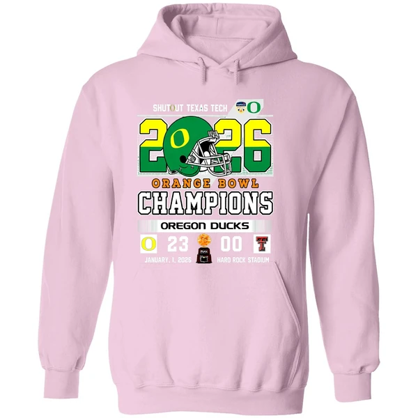 Oregon Ducks Shutout Texas Tach Orange Bowl Score Champions Hoodie - Image 5
