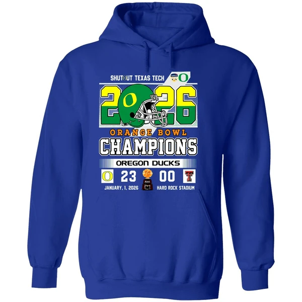 Oregon Ducks Shutout Texas Tach Orange Bowl Score Champions Hoodie - Image 7