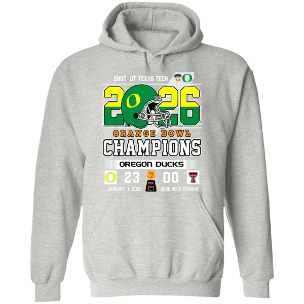 Oregon Ducks Shutout Texas Tach Orange Bowl Score Champions Hoodie - Image 9