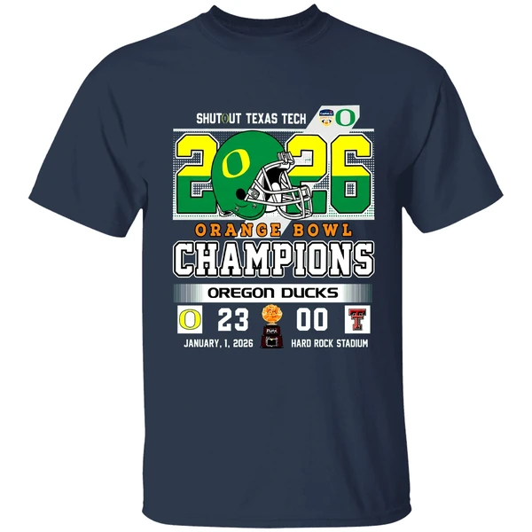 Oregon Ducks Shutout Texas Tach Orange Bowl Score Champions Shirt - Image 5