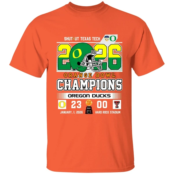 Oregon Ducks Shutout Texas Tach Orange Bowl Score Champions Shirt - Image 6