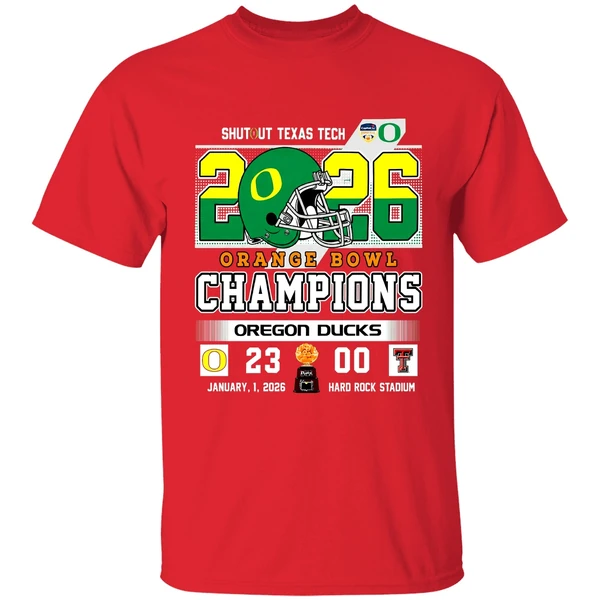 Oregon Ducks Shutout Texas Tach Orange Bowl Score Champions Shirt - Image 7