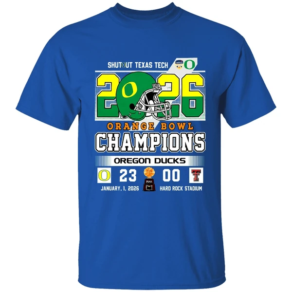 Oregon Ducks Shutout Texas Tach Orange Bowl Score Champions Shirt - Image 8