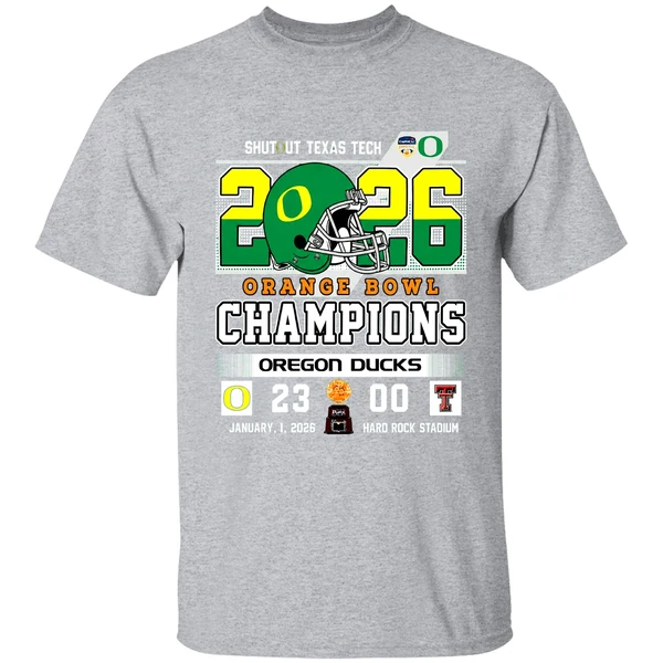 Oregon Ducks Shutout Texas Tach Orange Bowl Score Champions Shirt - Image 9