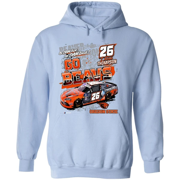 Oregon State Beavers Dean Thompson 26 Car Checkered Flag Sports Nascar Hoodie - Image 4