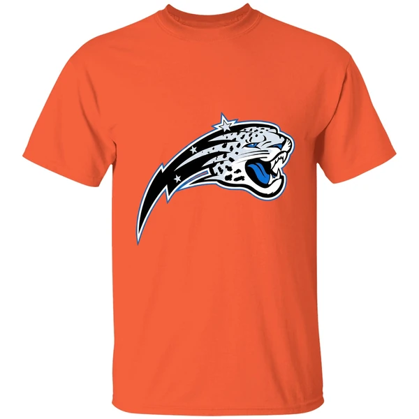 orlando magic jacksonville jaguars 2 teams sports mix logo shirt orange