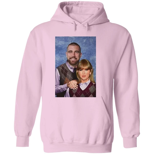 Our Fav Couple T Swift And T Kelce Step Bros Hoodie - Image 5