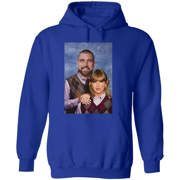 Our Fav Couple T Swift And T Kelce Step Bros Hoodie - Image 7