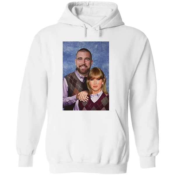 Our Fav Couple T Swift And T Kelce Step Bros Hoodie - Image 8