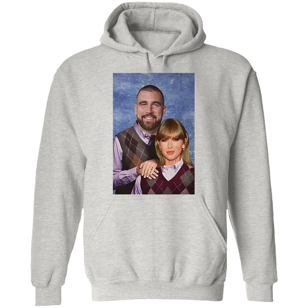 Our Fav Couple T Swift And T Kelce Step Bros Hoodie - Image 9