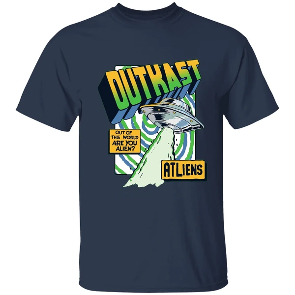 outkast atliens out of this world are you alien shirt navy