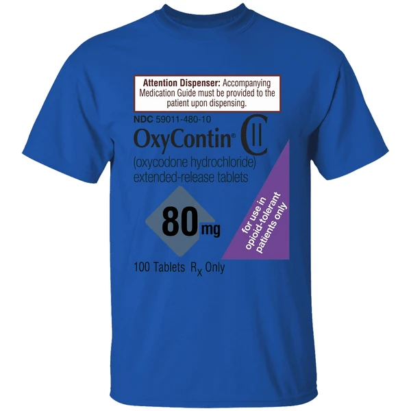 oxycontin 80mg label shirt royalblue