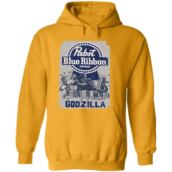 Pabst Blue Ribbon Beer Godzilla Hoodie