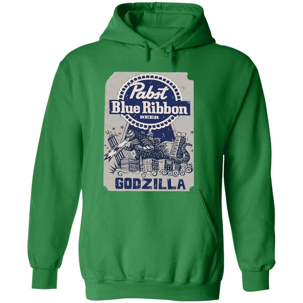 Pabst Blue Ribbon Beer Godzilla Hoodie - Image 2