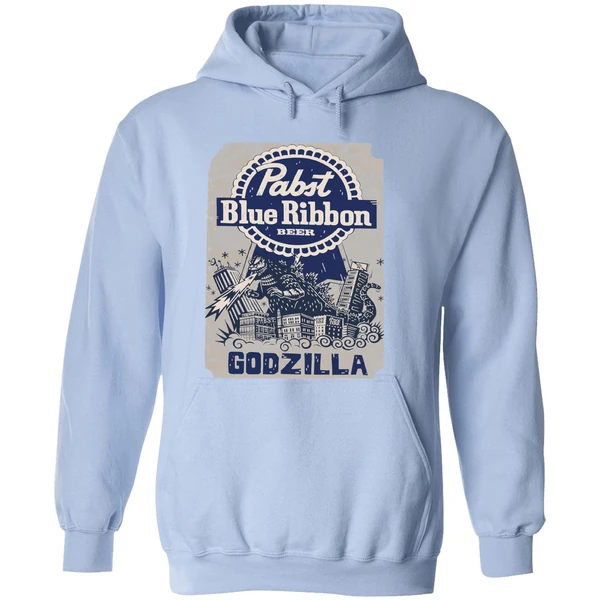 Pabst Blue Ribbon Beer Godzilla Hoodie - Image 4