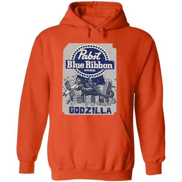 Pabst Blue Ribbon Beer Godzilla Hoodie - Image 6