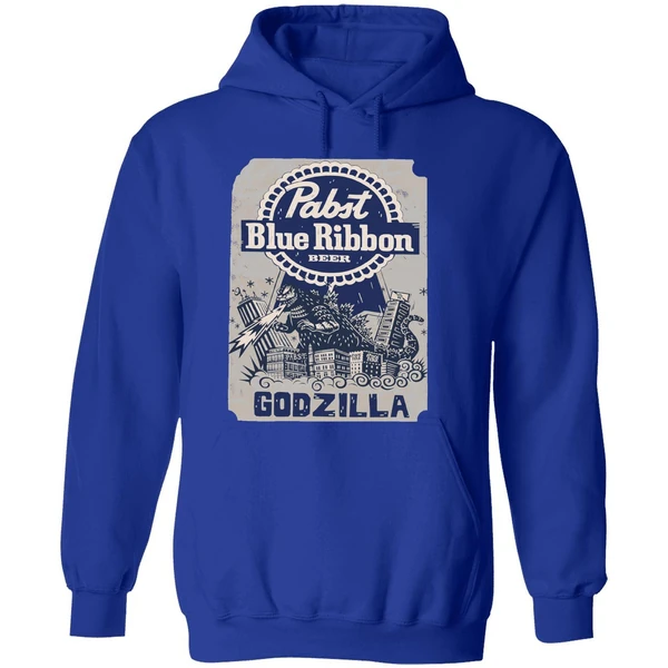 Pabst Blue Ribbon Beer Godzilla Hoodie - Image 7