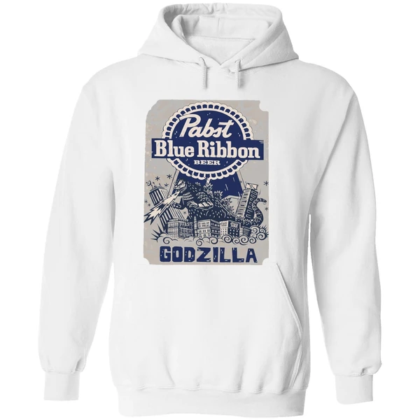 Pabst Blue Ribbon Beer Godzilla Hoodie - Image 8
