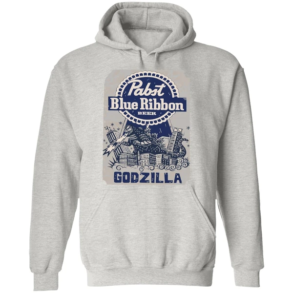 Pabst Blue Ribbon Beer Godzilla Hoodie - Image 9