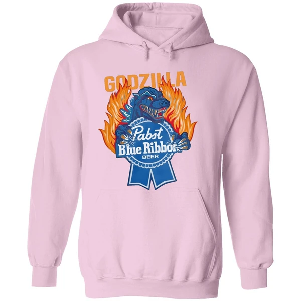 Pabst Blue Ribbon Store Flamed Godzilla Hoodie - Image 5