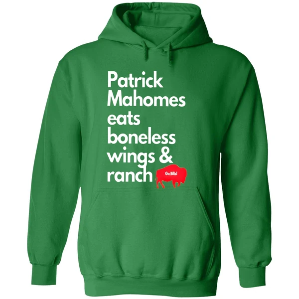 Patrick Mahomes Eats Boneless Wings And Ranch Buffalo Bills Hoodie - Image 2