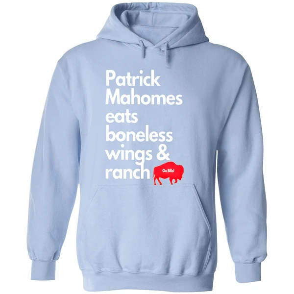 Patrick Mahomes Eats Boneless Wings And Ranch Buffalo Bills Hoodie - Image 4