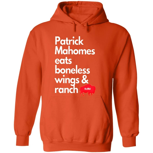 Patrick Mahomes Eats Boneless Wings And Ranch Buffalo Bills Hoodie - Image 6