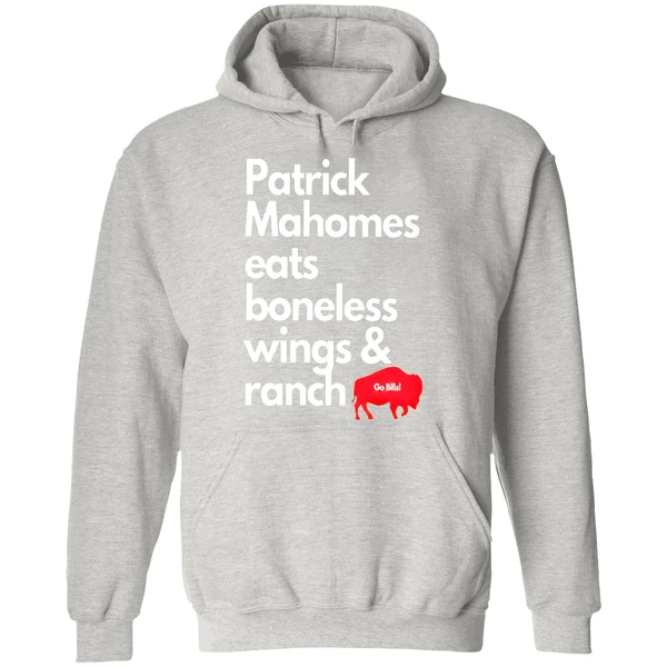 Patrick Mahomes Eats Boneless Wings And Ranch Buffalo Bills Hoodie - Image 9