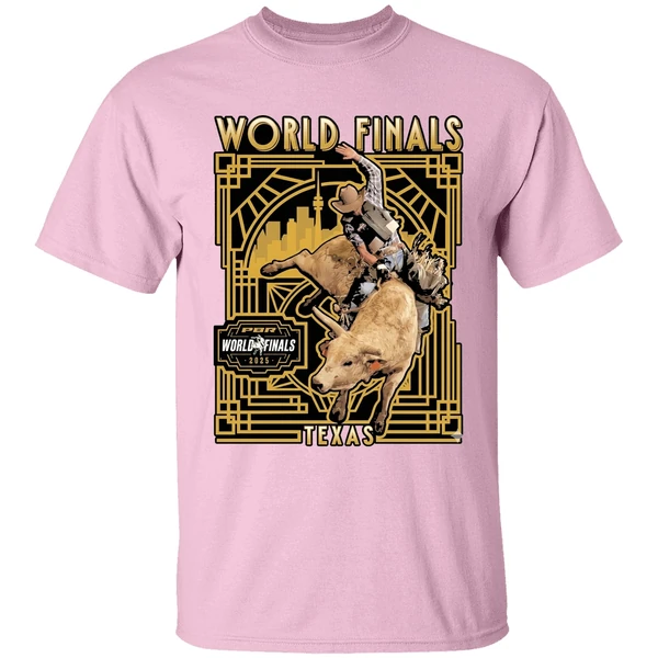 pbr world finals 2025 art deco bull rider shirt lightpink