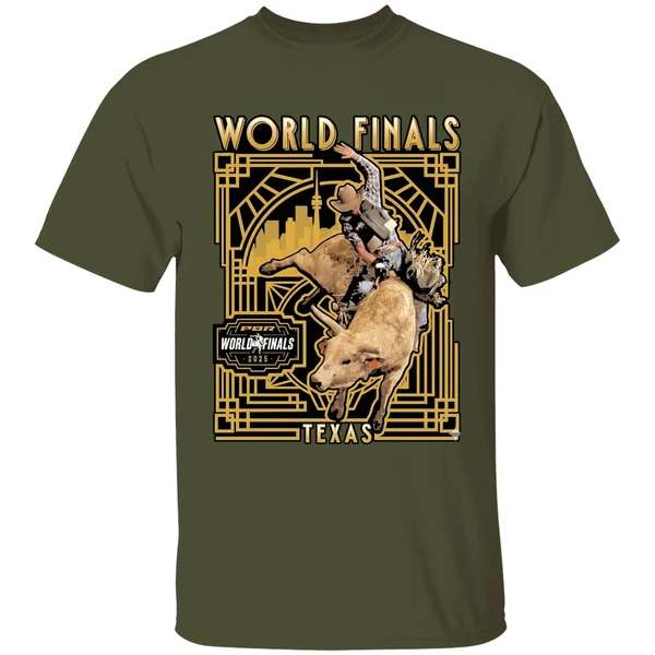 Pbr World Finals 2025 Art Deco Bull Rider Shirt - Image 4