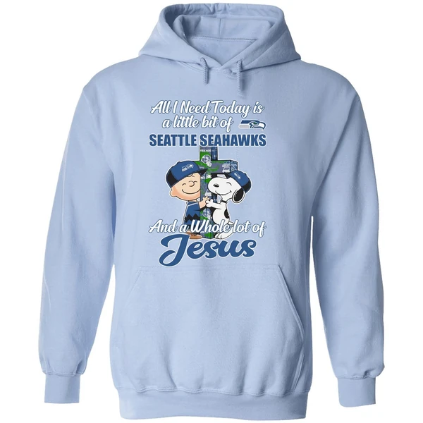 Peanuts All I Need Today Is A Little Bit Of Seattle Seahawks And A Whole Lot Of Jesus Hoodie - Image 4